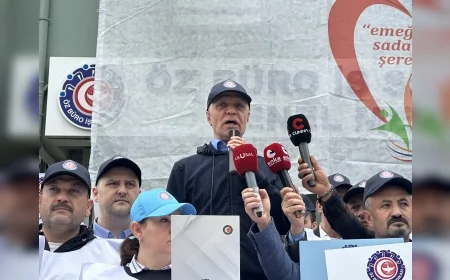 Öz Büro İş Sendikası Genel Başkanı Baki Gülbaba 1 Mayıs’ta Ankara’dan seslendi: “Gelir vergisi yüzde 15’e sabitlenmeli”