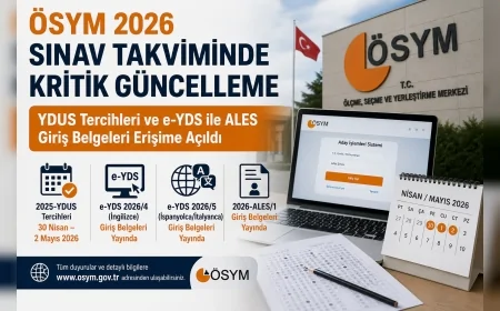 ÖSYM 2026 Sınav Takviminde Kritik Güncelleme YDUS Tercihleri ve e-YDS ile ALES Giriş Belgeleri Erişime Açıldı