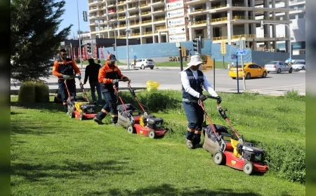 Çankaya’da Park ve Yeşil Alanlarda Çim Biçme Çalışmaları Hız Kesmeden Sürüyor