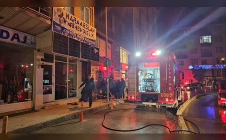 Çorum’da arı ürünleri satılan iş yerinde çıkan yangın büyümeden söndürüldü