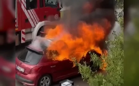 Çorum’da Seyir Halindeki Otomobil Alevlere Teslim Oldu Kullanılamaz Hale Geldi