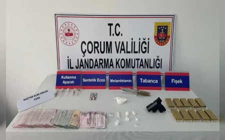 Çorum İl Jandarma Komutanlığı Uyuşturucu ve Silahlı Tehdit Çetesine Operasyon Düzenledi