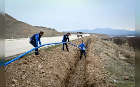 Malatya Büyükşehir Belediyesi Yazıhan Boyaca Cendere’de 2.700 Metrelik İçme Suyu Hattını Yeniledi