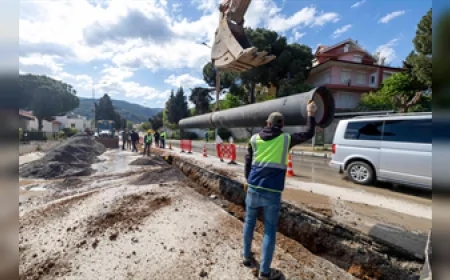 İZSU Genel Müdürlüğü Güzelbahçe ve Yelki’de su sorununu çözecek yeni hattı hayata geçiriyor