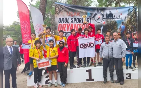Manisa’yı Temsil Eden Demirci Fatih Ortaokulu Oryantiringde Türkiye İkincisi Oldu
