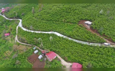 Ordu Büyükşehir Belediyesi Kumru Kurtuluş Mahallesi’nde 4.2 Kilometrelik Beton Yol Çalışmasını Sürdürüyor