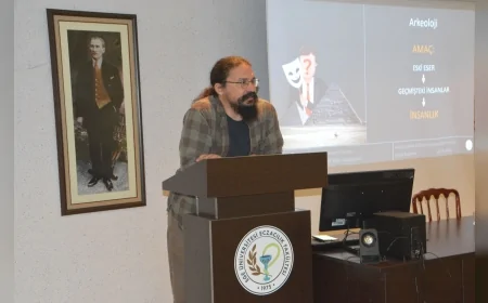 EÜ’de konuşan Arş. Gör. Baykal Başdemir: “Arkeoloji bir nevi olay yeri incelemesidir”