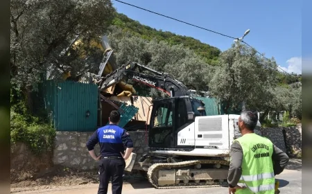 İznik Belediyesi Müşküle Mahallesi’nde Kaçak Yapı Yıkımlarını Sürdürüyor