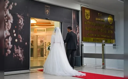 Ankara Büyükşehir Belediyesi Demetevler Düğün Salonu’nda İlk Nikâh Coşkusu Yaşandı