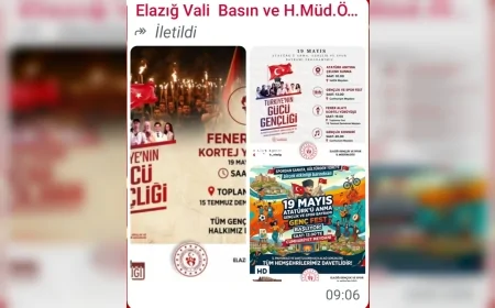 ELAZIĞ’DA 19 MAYIS COŞKUSU GENÇ FEST İLE MEYDANLARA TAŞINIYOR