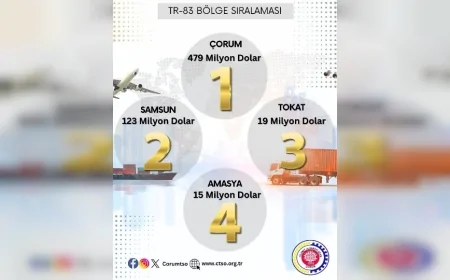 Çorum Nisan Ayında İhracatını Yüzde 40 Artırarak Türkiye Genelinde 11’inci Sıraya Yükseldi