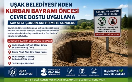 Uşak Belediyesi Kurban Bayramı Öncesi Çevre Kirliliği ve Hastalık Riskine Karşı Sakatat Çukurlarını Hizmete Açtı