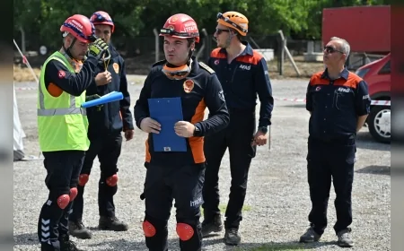 Manisa Büyükşehir İtfaiyesi uluslararası akreditasyon hedefiyle afet senaryosunda sınavı tamamladı