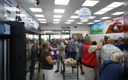 Aydın Büyükşehir Belediye Başkanı Özlem Çerçioğlu HALK EGE ET ŞUBELERİNDE YÜZDE 20 İNDİRİM UYGULANDI VATANDAŞLAR SABAHIN ERKEN SAATLERİNDE YOĞUN İLGİ GÖSTERDİ