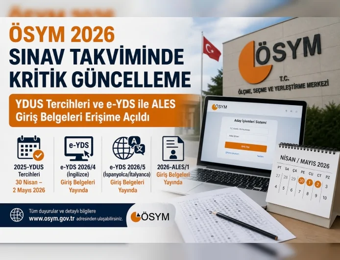 ÖSYM 2026 Sınav Takviminde Kritik Güncelleme YDUS Tercihleri ve e-YDS ile ALES Giriş Belgeleri Erişime Açıldı