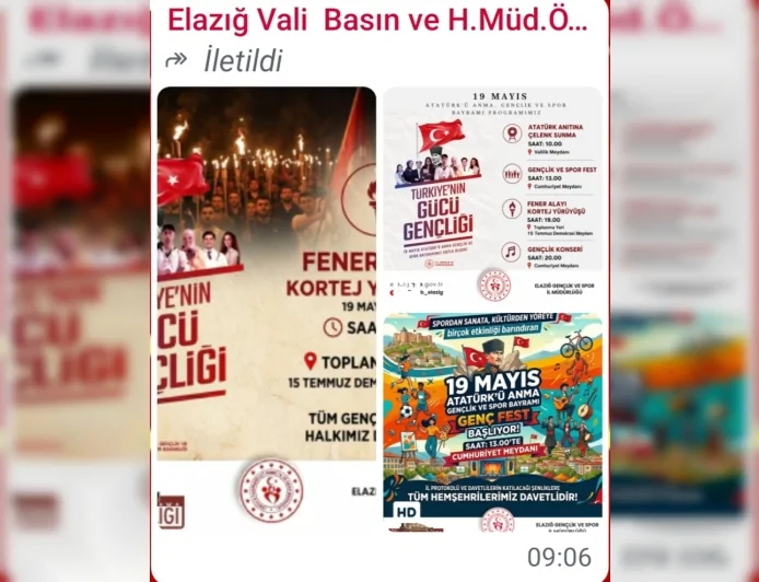 ELAZIĞ’DA 19 MAYIS COŞKUSU GENÇ FEST İLE MEYDANLARA TAŞINIYOR