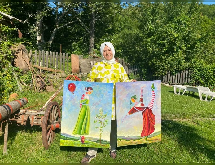 Ressam Nazende Yücel sınırları aşan sanat yolculuğunu Romanya’daki uluslararası kampa taşıyor