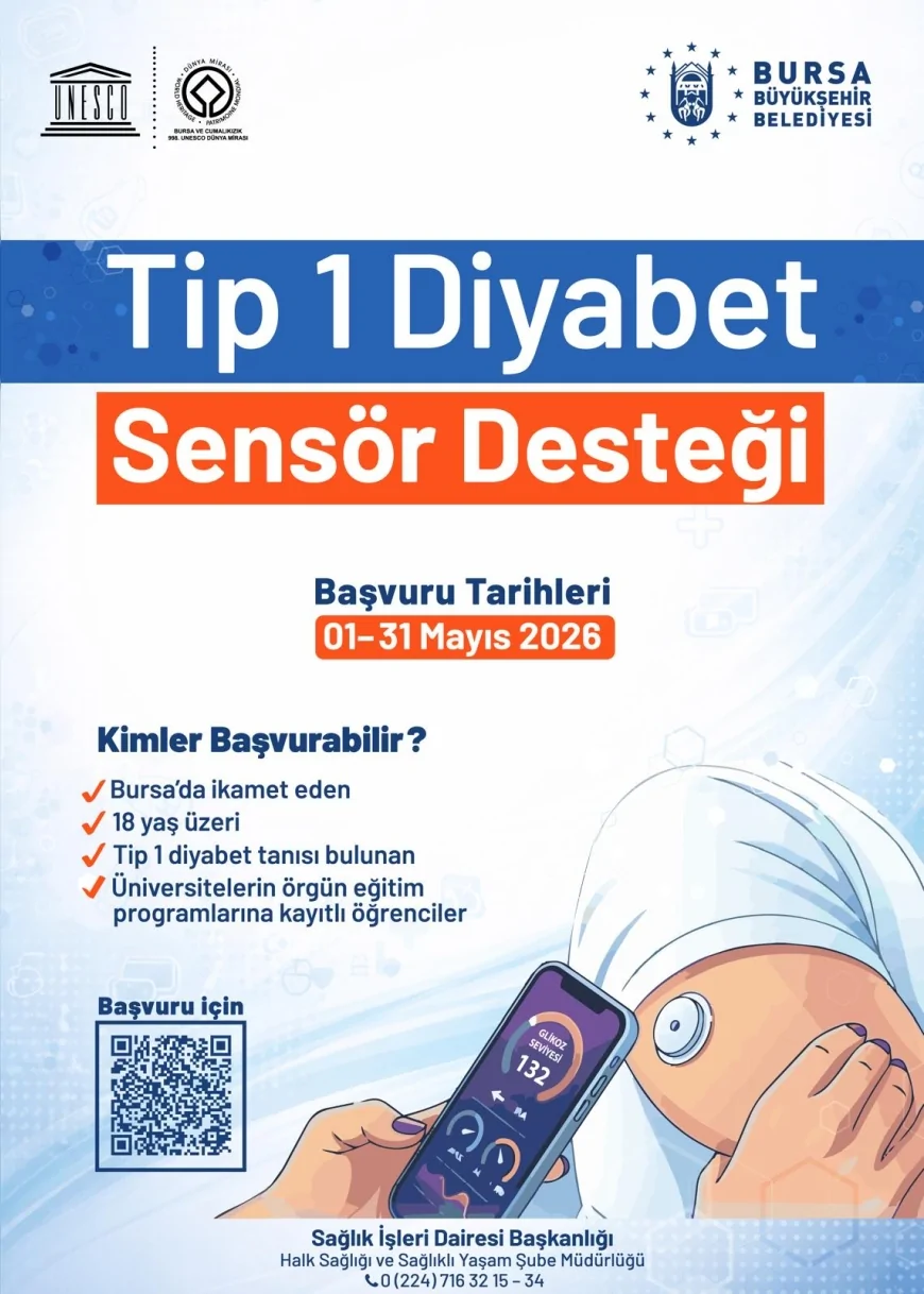 Bursa Büyükşehir Belediyesi sosyal güvencesi olmayan Tip 1 diyabetli üniversite öğrencilerine sürekli glikoz ölçüm sensörü desteği başlattı