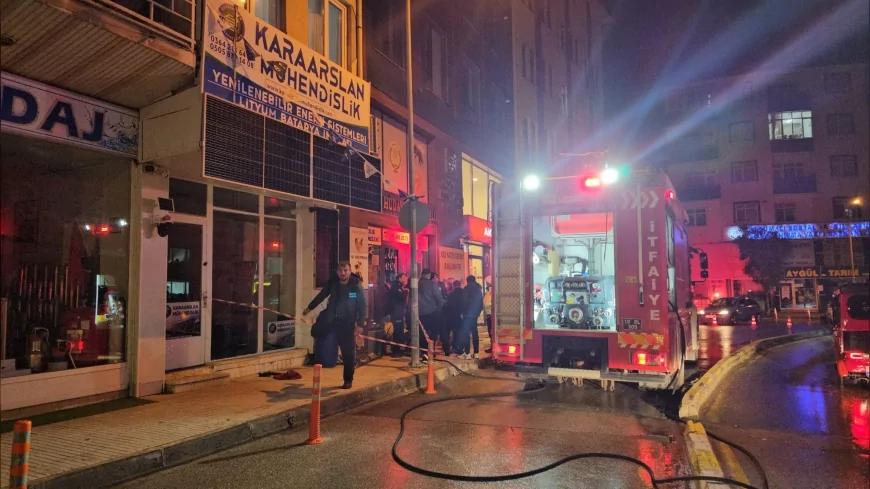 Çorum’da arı ürünleri satılan iş yerinde çıkan yangın büyümeden söndürüldü
