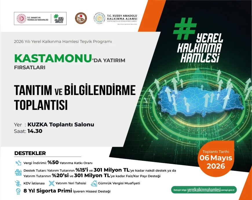 Kastamonu Valisi Meftun Dallı Başkanlığında Yatırım Destekleri Toplantısı 6 Mayıs’ta Düzenlenecek