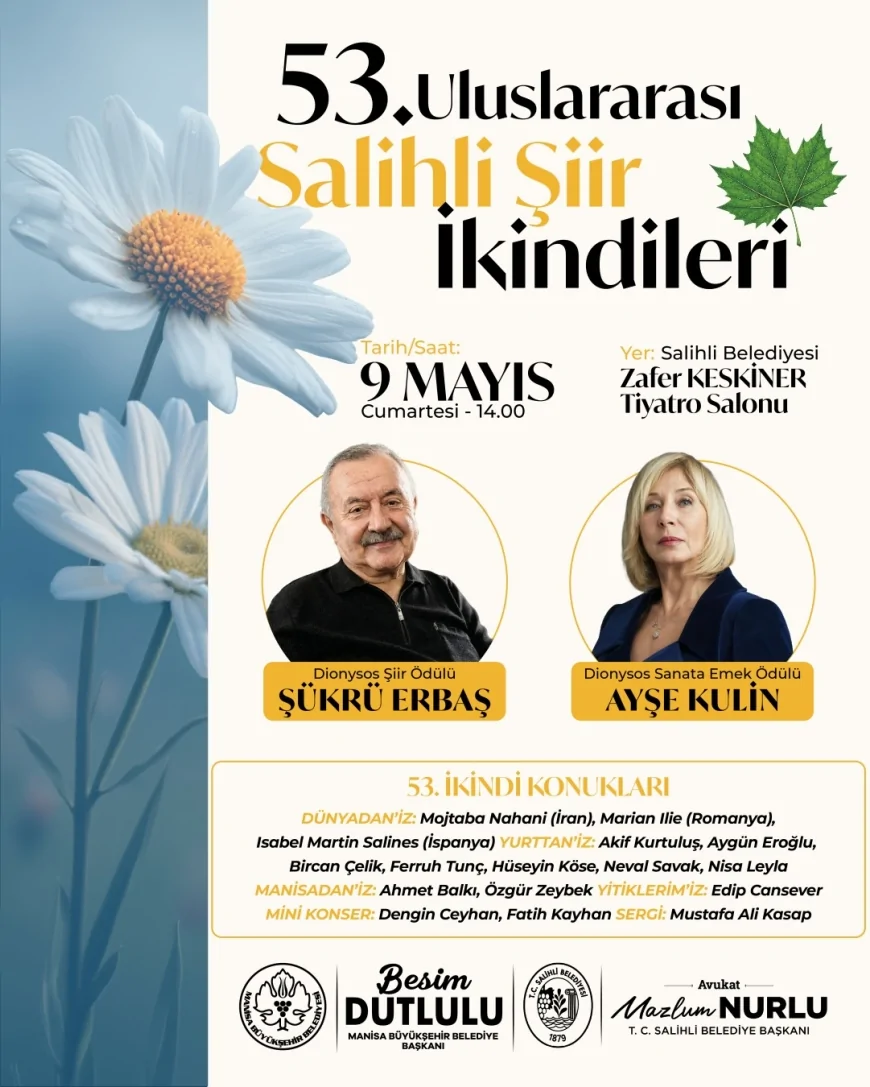 Salihli’de 53. Uluslararası Şiir İkindileri edebiyat dünyasını bir araya getirecek