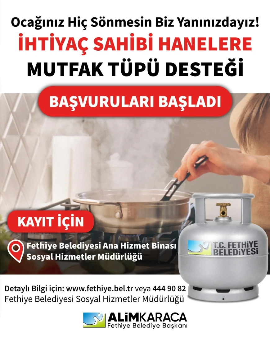 Fethiye Belediyesi Anneler Günü kapsamında ihtiyaç sahibi hanelere mutfak tüpü desteği başlatıyor