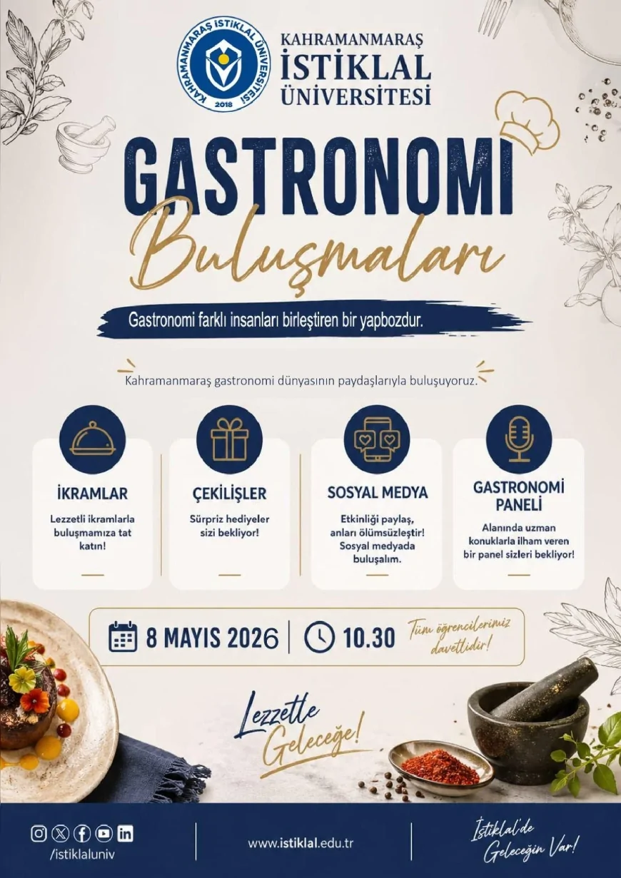 Kahramanmaraş İstiklal Üniversitesi Gastronomi Dünyasını “Gastronomi Buluşmaları” Etkinliğinde Bir Araya Getiriyor