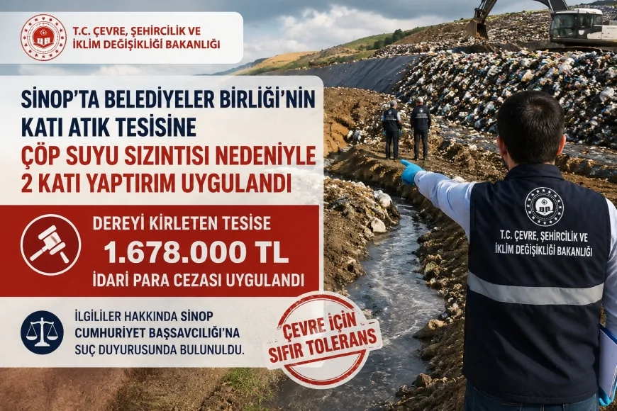 Çevre, Şehircilik ve İklim Değişikliği Bakanlığı Sinop’taki Katı Atık Tesisine 1 Milyon 678 Bin TL Ceza Uyguladı