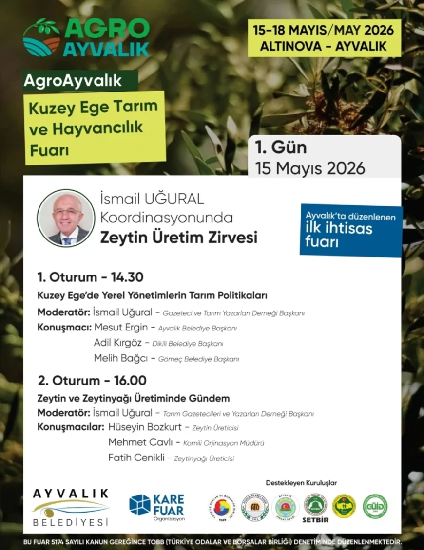 AGROAYVALIK ve Zeytin Üretim Zirvesi Ayvalık’ta sektörün geleceğini masaya yatıracak