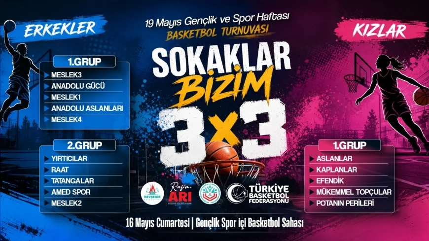 Nevşehir’de 19 Mayıs coşkusu potaya taşındı, 15 takım sokakların şampiyonu olmak için mücadele edecek