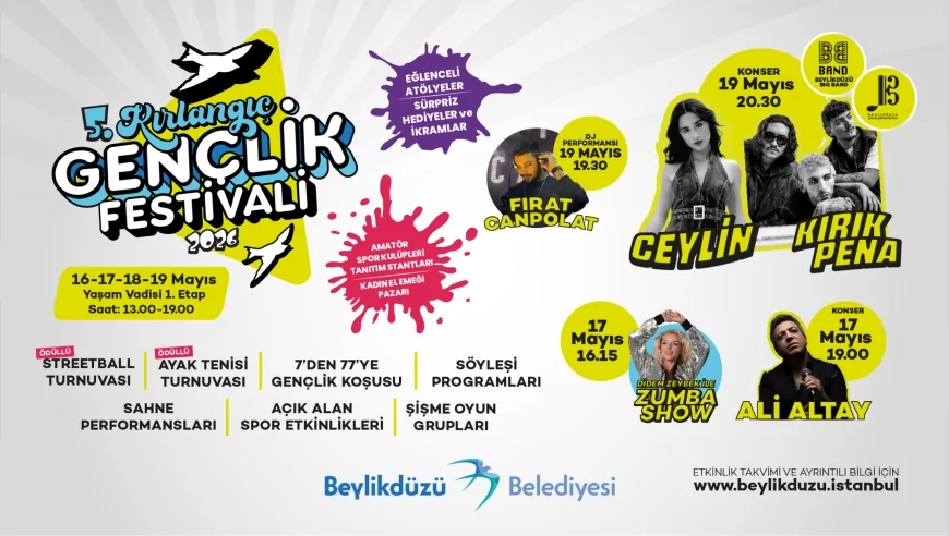 Beylikdüzü’nde 19 Mayıs Coşkusu 5. Kırlangıç Gençlik Festivali ile Yaşam Vadisi’ne Taşınacak