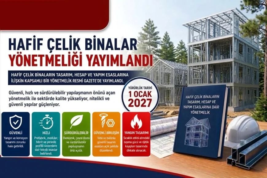 Çevre, Şehircilik ve İklim Değişikliği Bakanlığı hafif çelik yapılarda yeni standartları Resmi Gazete’de yayımladı