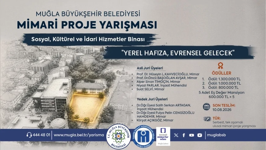 Muğla Büyükşehir Belediyesi “Yerel Hafıza, Evrensel Gelecek” sloganıyla ödüllü mimari proje yarışması başlattı