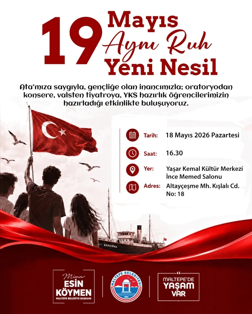 Maltepe’de 19 Mayıs Atatürk’ü Anma Gençlik ve Spor Bayramı meşaleli yürüyüş ve Zeynep Bastık konseriyle kutlanacak