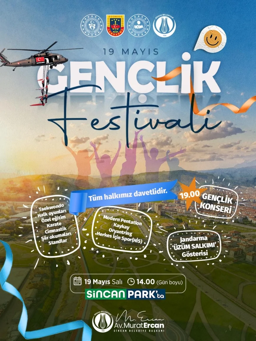Sincan Belediyesi 19 Mayıs Gençlik Festivali’nde Gençleri Sincan Park’ta Buluşturacak