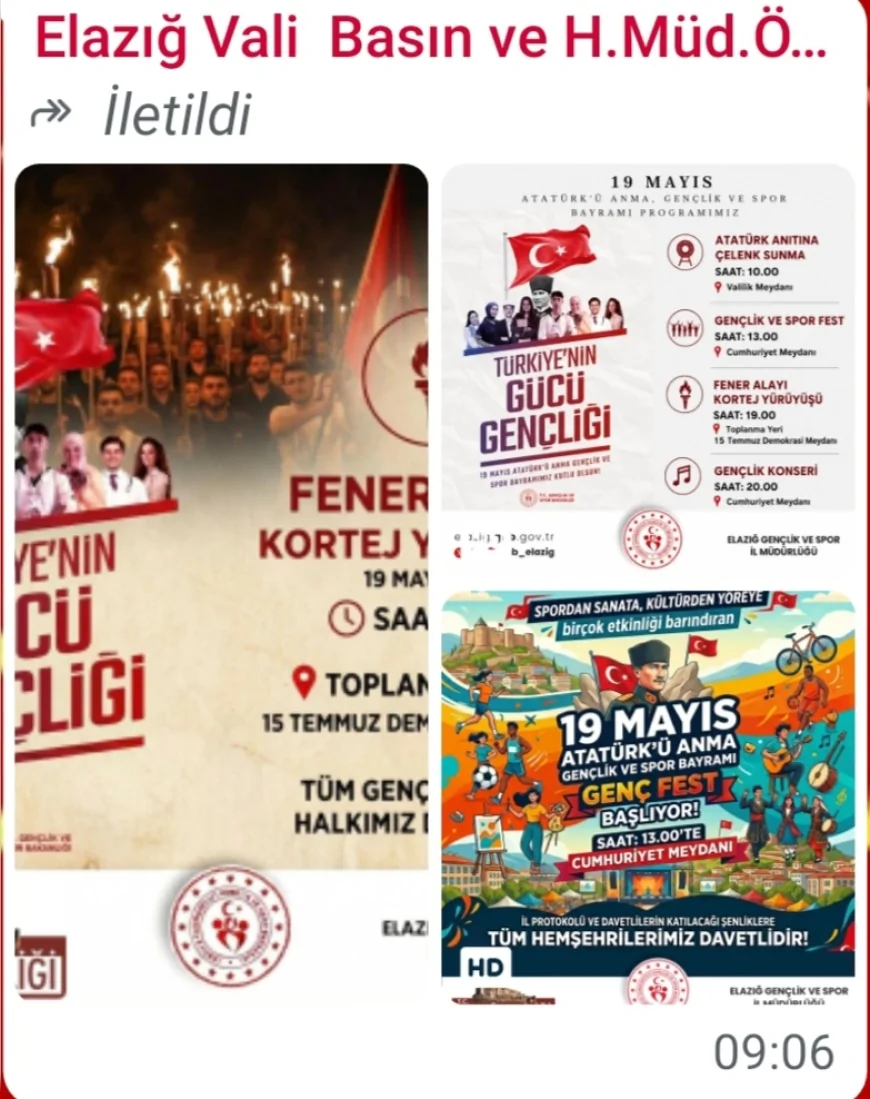 ELAZIĞ’DA 19 MAYIS COŞKUSU GENÇ FEST İLE MEYDANLARA TAŞINIYOR