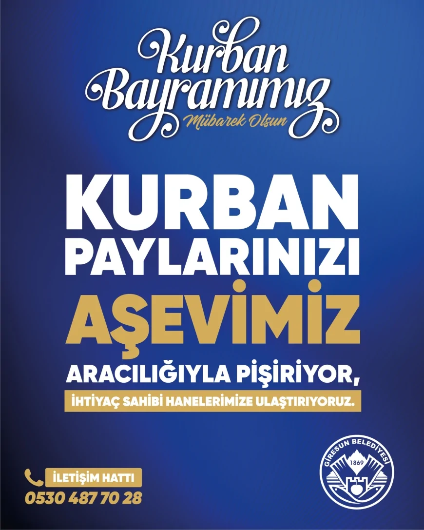 Giresun Belediyesi kurban eti bağışlarıyla ihtiyaç sahiplerinin sofralarına sıcak yemek ulaştıracak