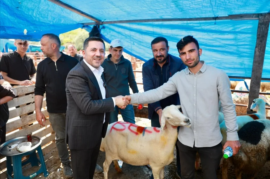 Nevşehir Belediye Başkanı Rasim Arı Kurban Bayramı öncesi hayvan pazarını ziyaret etti