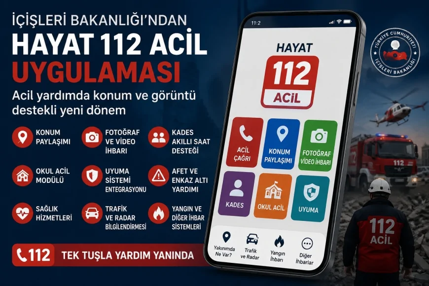 İçişleri Bakanlığı “HAYAT 112 ACİL” uygulamasını duyurdu: Acil yardımda konum ve görüntü destekli yeni dönem