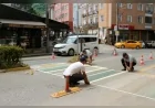 Giresun’da Yaya Geçitleri Yenileniyor, Güneş Enerjili Uyarı Tabelaları Yerleştiriliyor