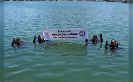 Giresun’da Türkiye Çevre Haftası Kapsamında Belediye Dalgıçları Deniz Dibinde Temizlik Çalışması Gerçekleştirdi