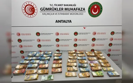 Ticaret Bakanlığı ekipleri Antalya Havalimanı’nda bebek bezlerine gizlenmiş 381 bin 750 Avro ele geçirdi