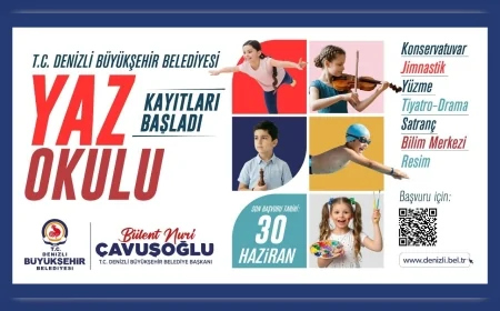 Denizli Büyükşehir Belediyesi Yaz Okulu Kayıtları Başladı Çocuklar ve Gençler İçin Eğitici ve Eğlenceli Programlar Hazırlandı