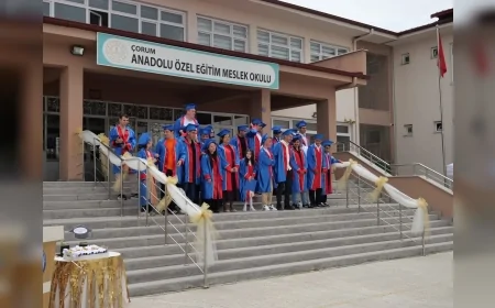 Çorum Anadolu Özel Eğitim Meslek Okulunda Mezuniyet Töreni Duygusal ve Gurur Dolu Anlara Sahne Oldu