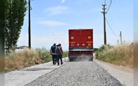 Manisa Büyükşehir Belediyesi Salihli’de Beş Mahalleyi Birbirine Bağlayan 11 Kilometrelik Yolu Yeniledi