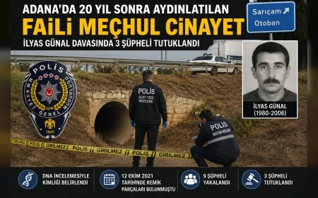 Adana’da 20 yıl önce kaybolan İlyas Günal’ın öldürülmesine ilişkin 3 şüpheli tutuklandı