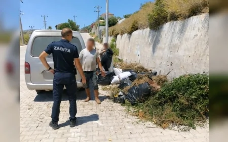 Marmaris’te Yol Kenarlarına Bahçe ve Çim Atığı Bırakanlara Cezai İşlem Uygulandı