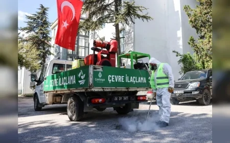 ÇANKAYA’DA YAZ DÖNEMİ İLAÇLAMA ÇALIŞMALARI HIZ KAZANDI 124 MAHALLEDE MÜCADELE SÜRÜYOR