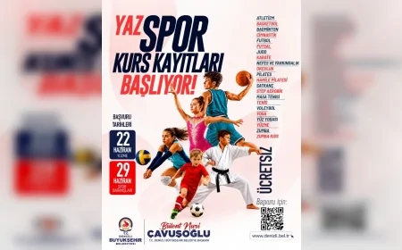 Denizli Büyükşehir Belediyesi Yaz Spor Okulları İçin 22 Branşta Ücretsiz Kayıt Dönemini Başlatıyor