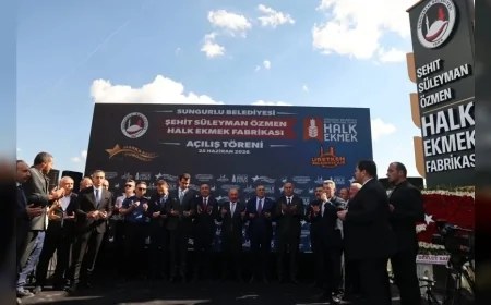 Sungurlu Belediyesi Şehit Süleyman Özmen Halk Ekmek Fabrikası Yoğun Katılımla Hizmete Açıldı